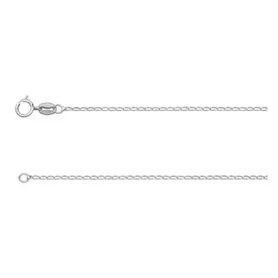 Sterling Silver 1.0mm Diamond Cut Curb Chain 24&quot;/60cm Unhallmarked 100% Recycled Silver