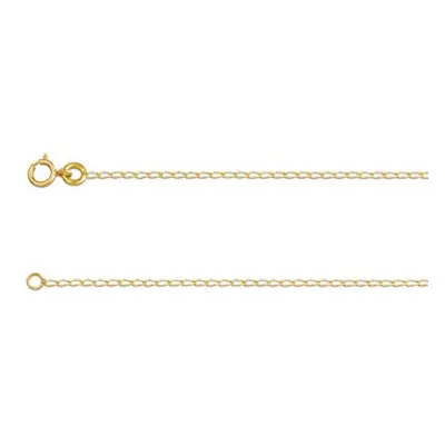 18ct Yellow Gold 0.6mm Diamond Cut Curb Chain 18&quot;/45cm Unhallmarked