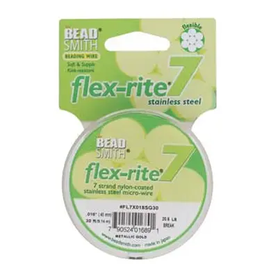 Beadsmith Flexrite, 7 Strand, Metallic Satin Gold, 0.45mm, 9.1m