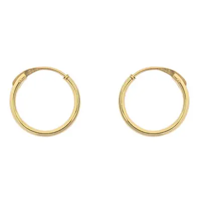 9ct Yellow Gold Creole Sleeper Superlight 10mm Hoops, Pack of 2, 100% Recycled Gold