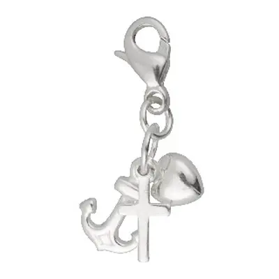 Sterling Silver Faith Hope And Charity Charm With 11m Carabiner Trigger Clasp