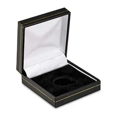 Black Leatherette Half Sovereign In Capsule Coin Box