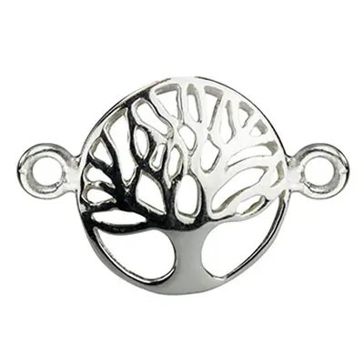 Sterling Silver Connector Tree Of Life Domed 12mm Pack of 5