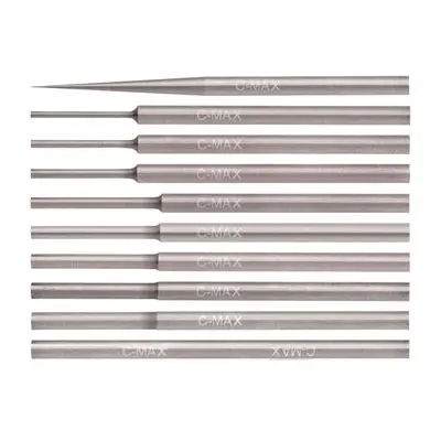 GRS® C-Max Carbide Stepped Round Graver 10 Piece Set