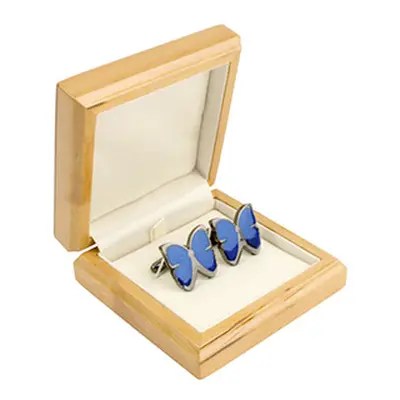 Wooden Cufflink Box, Maple Colour