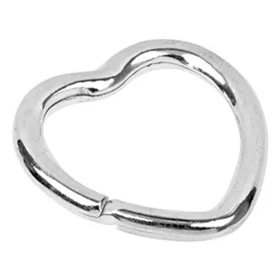 Sterling Silver Key Ring 30mm Split Ring, Heart Shape