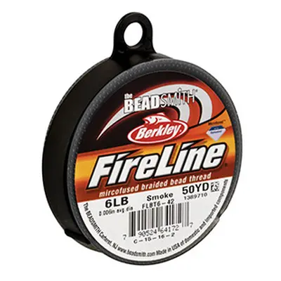 Fireline Beading Thread 6lb, Smoke, 0.15mm X 50 Yard Reel