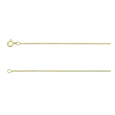 9ct Yellow Gold 0.5mm Rope Chain 20&quot;/50cm Unhallmarked