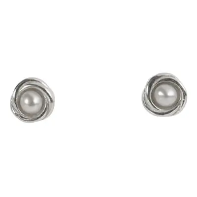 Sterling Silver Fresh Water Cultured Pearls Knot Stud Earrings