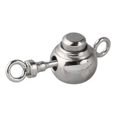 Sterling Silver Push Button Round Clasp 7mm