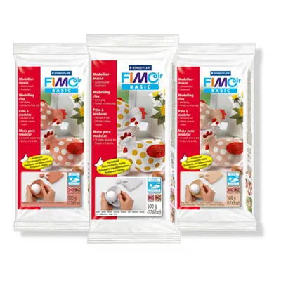 Fimo Air Basic Colours Bundle, 3x 500g Blocks