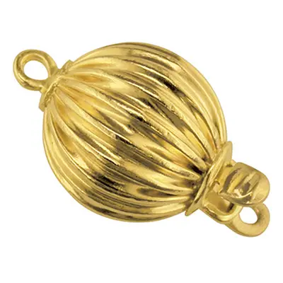 9ct Yellow Gold Corrugated Ball Clasp 10mm