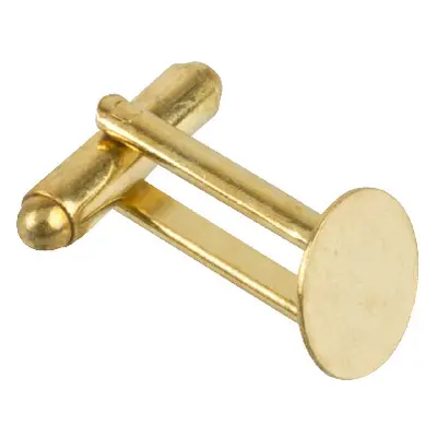 Gold Plated Cufflink With 11mm Flat Pad Pack of 6