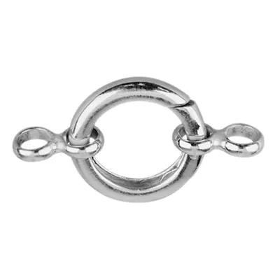 Sterling Silver Round Spring Gate Clasp With Double Rings 18mm