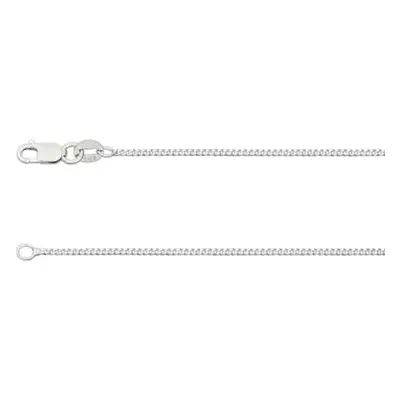 18ct White Gold 1.4mm Diamond Cut Curb Chain 18&quot;/45cm Hallmarked