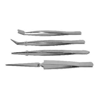 Tweezer Set 4 Piece, Stainless Steel