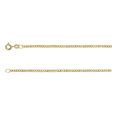 9ct Yellow Gold 1.8mm Extra Light Flat Hollow Curb Chain 18&quot;/45cm Hallmarked