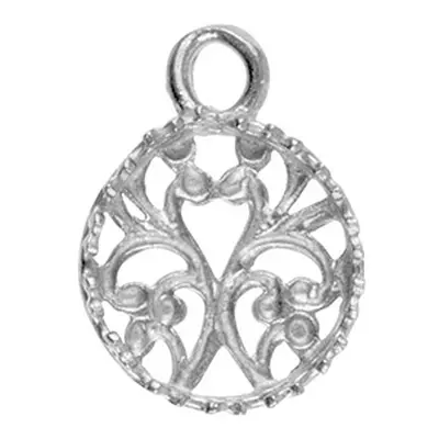 Sterling Silver Round Filigree Bezel Cup 10mm