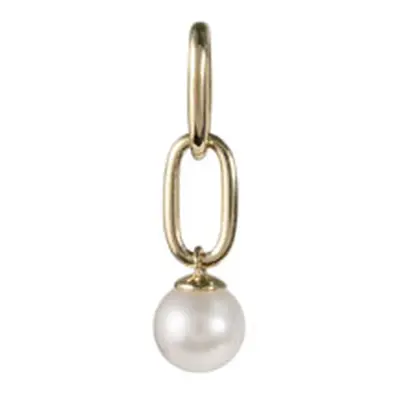 9ct Yellow Gold Link Freshwater Pearl Drop Pendant