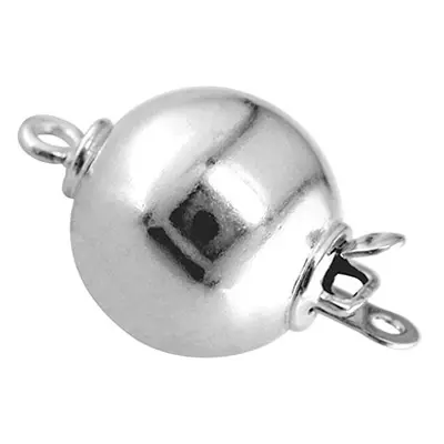 9ct White Gold Plain Round Ball Clasp 8mm