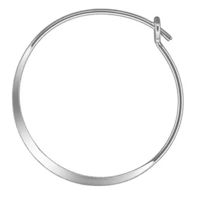 Sterling Silver Flattened Hoop Earrings 20mm Pack of 6