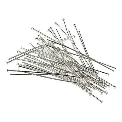 Silver Plated Head Pins 50mm Pack of 50