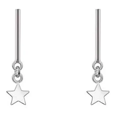 Sterling Silver Star Bar Drop Stud Earrings