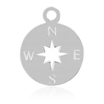 Sterling Silver Compass 10mm, 100% Recycled Silver