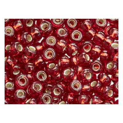 Miyuki 8/0 Round Seed Beads Seed Beads Silver Lined Ruby 22g Tube, Miyuki Code 11