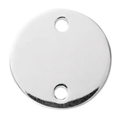 Sterling Silver Round Disc 15mm Stamping Blank Pack of 3 With 2 Holes, Marked `925`, 100% Recycl