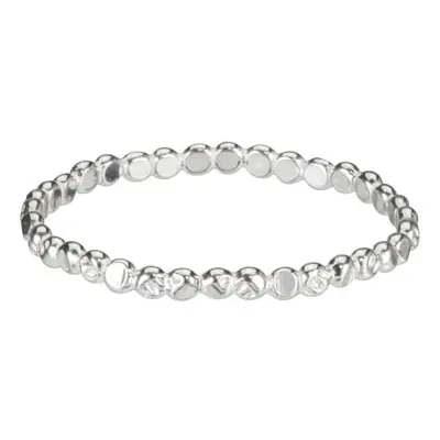 Sterling Silver Flat Beaded Ring 1.5mm Size K