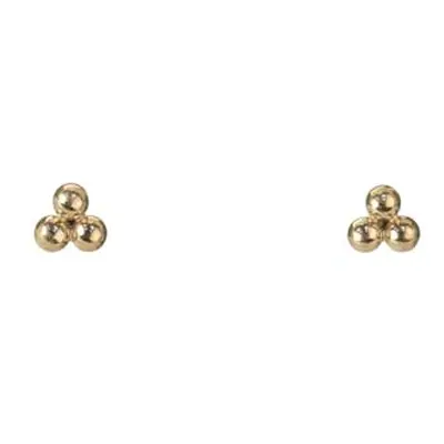 Gold Filled Trio Ball Design Stud Earrings