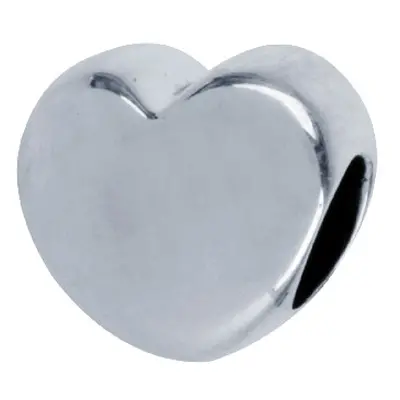 Sterling Silver Oxidised Heart Shaped Charm Bead