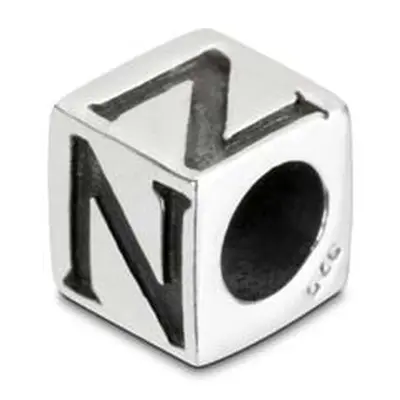 Sterling Silver Letter N 5mm Cube Charm Pack of 3