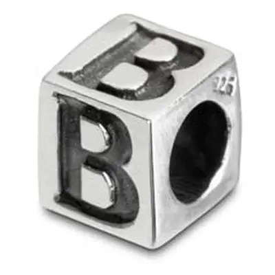 Sterling Silver Letter B 5mm Cube Charm Pack of 3