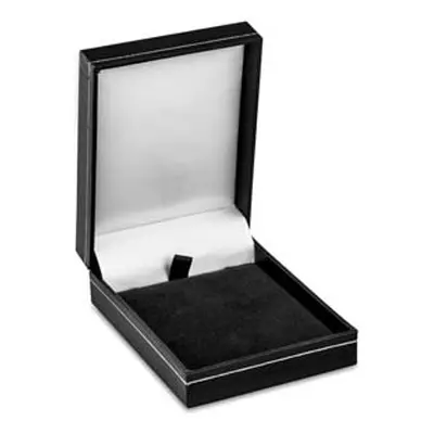 Black Leatherette Pendant Box Silver Line