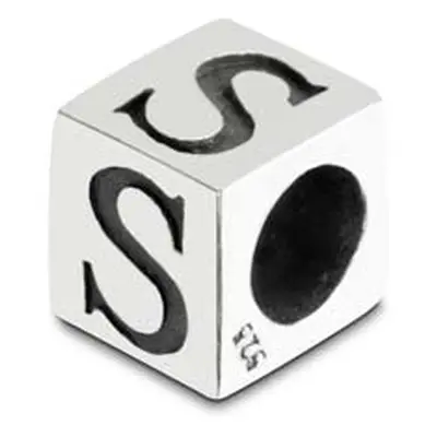 Sterling Silver Letter S 5mm Cube Charm Pack of 3