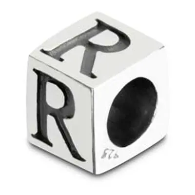 Sterling Silver Letter R 5mm Cube Charm Pack of 3