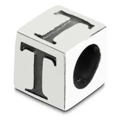 Sterling Silver Letter T 5mm Cube Charm Pack of 3