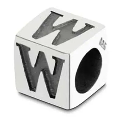 Sterling Silver Letter W 5mm Cube Charm Pack of 3