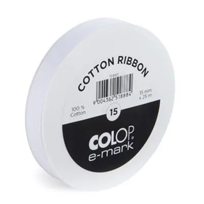 COLOP e-mark go Ribbon 15mm X 25m, 100% Cotton