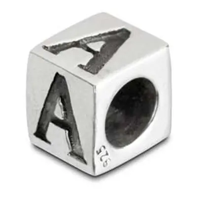 Sterling Silver Letter A 5mm Cube Charm Pack of 3