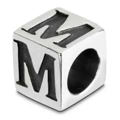 Sterling Silver Letter M 5mm Cube Charm Pack of 3