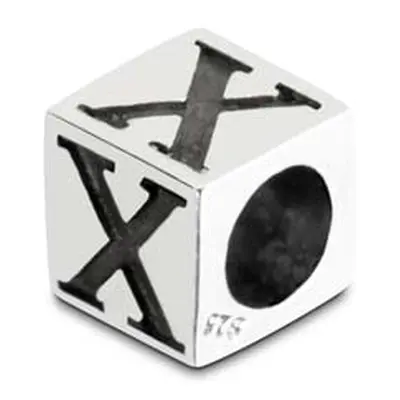 Sterling Silver Letter X 5mm Cube Charm Pack of 3