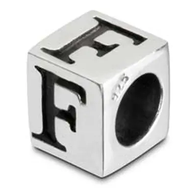 Sterling Silver Letter F 5mm Cube Charm Pack of 3