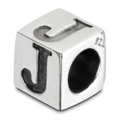 Sterling Silver Letter J 5mm Cube Charm Pack of 3