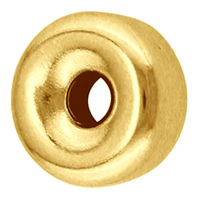 9ct Yellow Gold Plain Flat 5mm 2 Hole Bead Light Weight