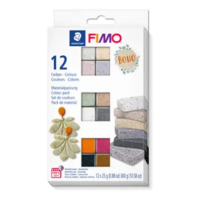 Fimo Effect Boho Colours Pack of 12 Half Blocks