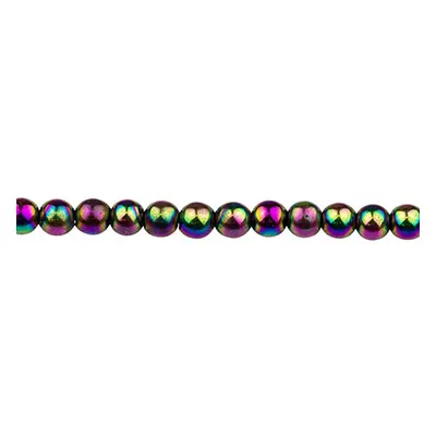 Electroplated Hematite Semi Precious Round Beads, Rainbow, 6mm, 15&quot;-15.5&quot; Strand