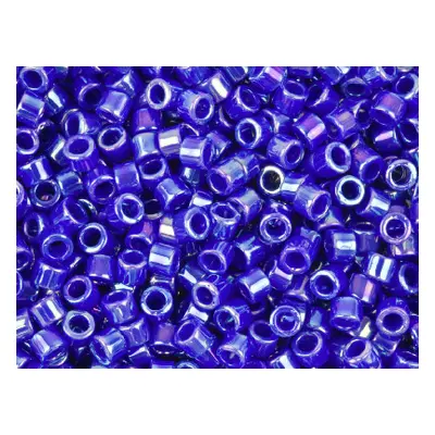 Miyuki 11/0 Delica Seed Beads Opaque Cobalt Blue Ab 7.2g Tube, Miyuki Code Db165-tb